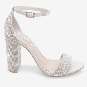 Steve Madden Womens Carrson Jeweled Rhinestone Sparkly Dress Sandals Heels Shoes